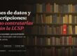Ilustración de una biblioteca con un único volumen destacado, sobre la contratación de bases de datos y suscripciones conforme a la LCSP.
